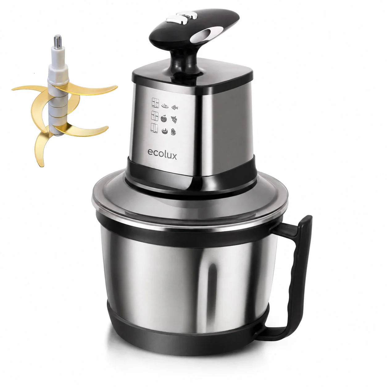 Tocator Ecolux 2200W, 3L Inox, Maner, 6 Lame Turnate