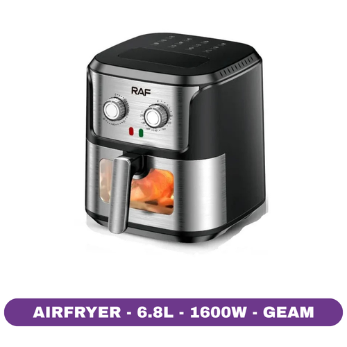 Friteuza cu Aer Cald RAF R.5329 – 1600W, 6.8L, Geam