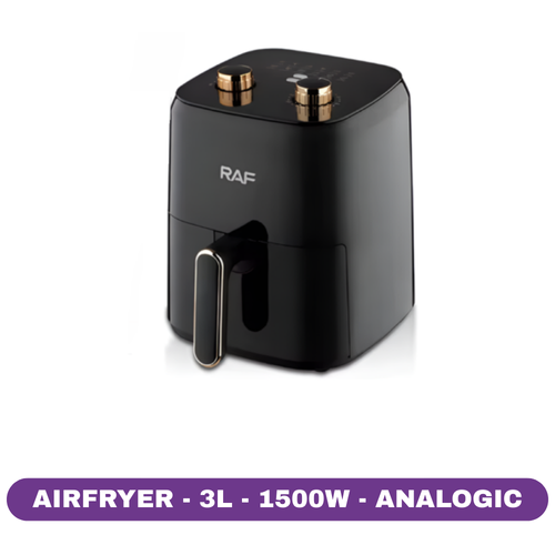 Friteuza cu aer cald RAF, 1500W, 3L, control mecanic
