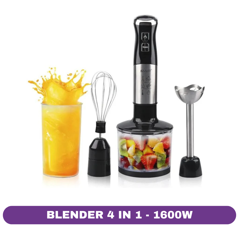 Blender set 4 in 1 RAF, 1600W, 9 viteze