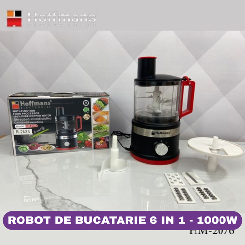 Robot de Bucatarie 6 in 1 Hoffmans, 1000W, 5 lame de otel
