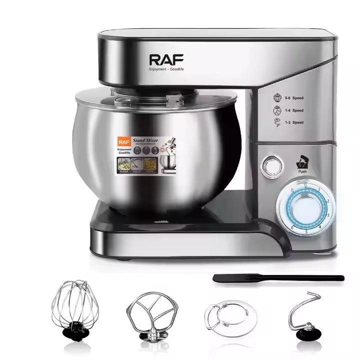 Mixer cu bol RAF R6683, INOX, 5L, 1000W