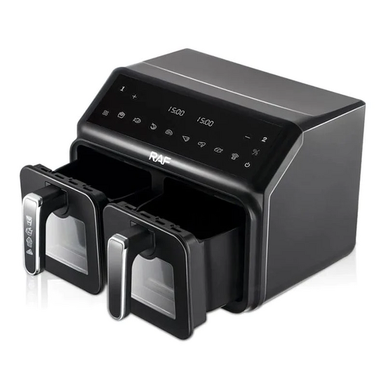 Friteuză RAF Air Fryer Dual, 9L, 2200W, Smart Sensing & Cântărire Inteligentă