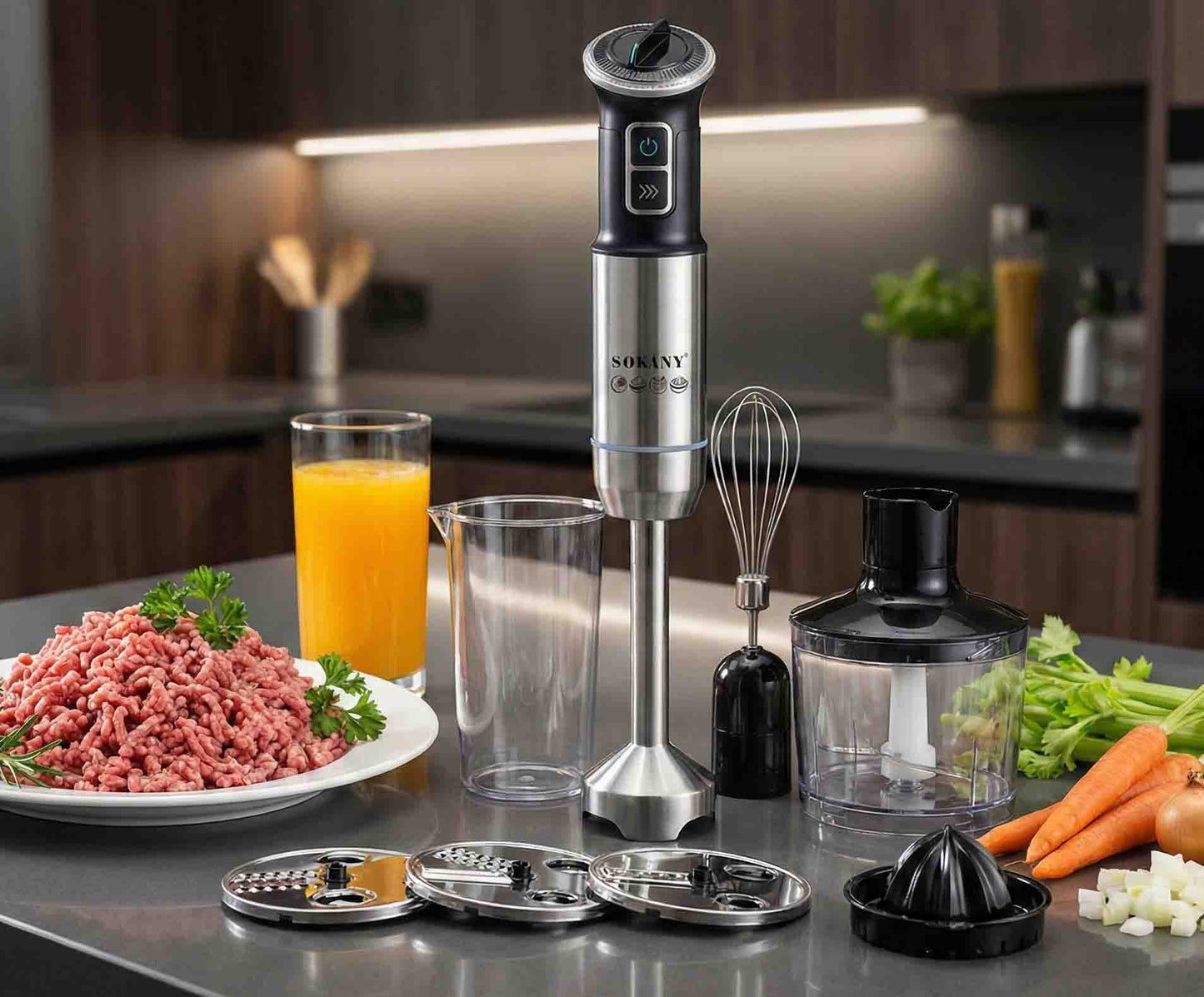 Set Blender Profesional 8-în-1, 2400W