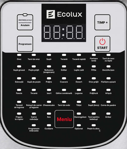 Oala Sub Presiune Ecolux 6.5L, 1500W, 45 Programe