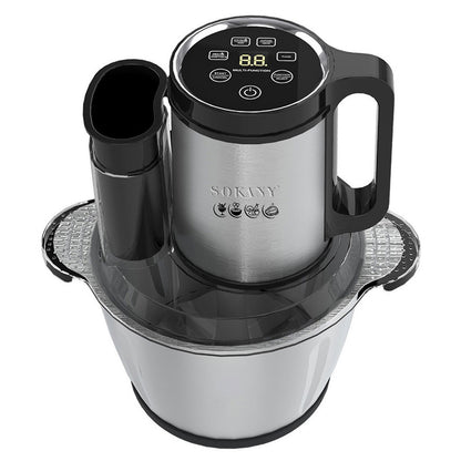Tocător electric Sokany 6 în 1, bol de 3,5 L, 6 lame din inox, afișaj LCD