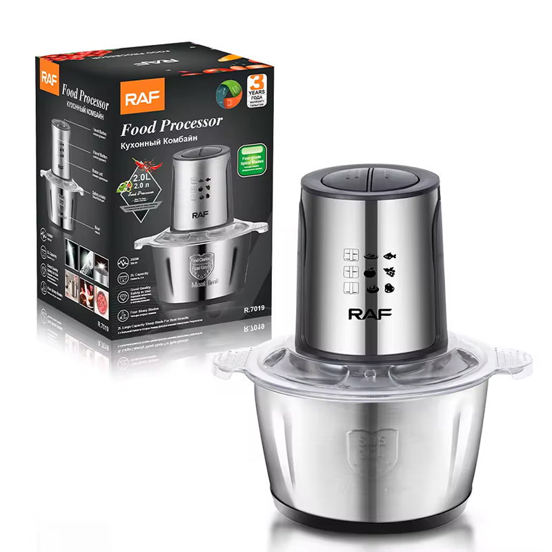 Tocator cu bol de inox RAF, 2L, 1000W