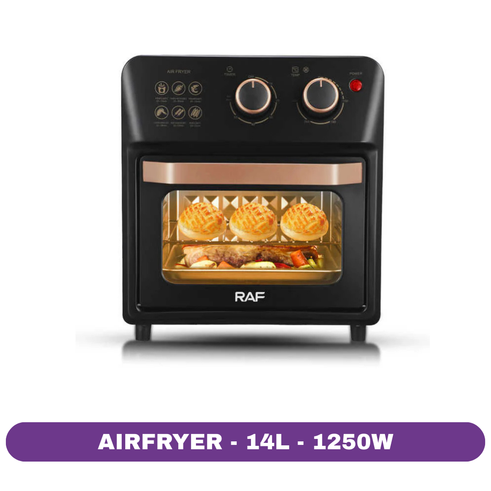 Friteuza Cu Aer Cald si Cuptor RAF, 14L, 1250W
