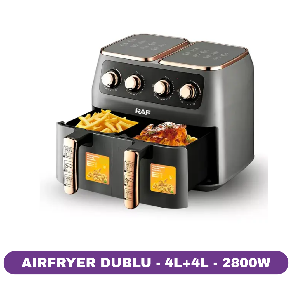 Friteuza cu aer cald dubla RAF, 8L, 2800W