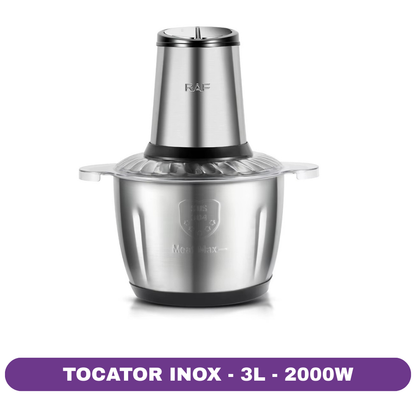 Tocator cu bol de inox RAF, 3L, 2000W