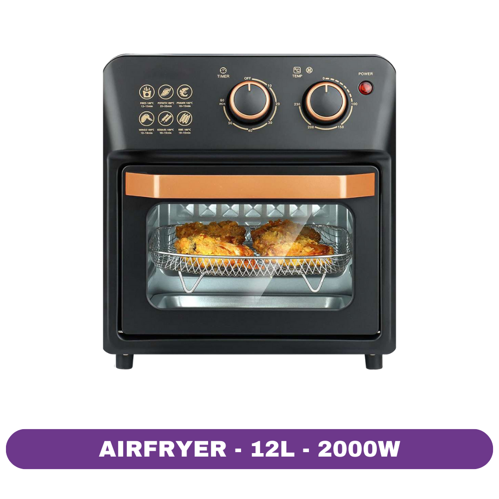 Friteuza cu Aer cald si cuptor Hoffmans, 12L, 2000W