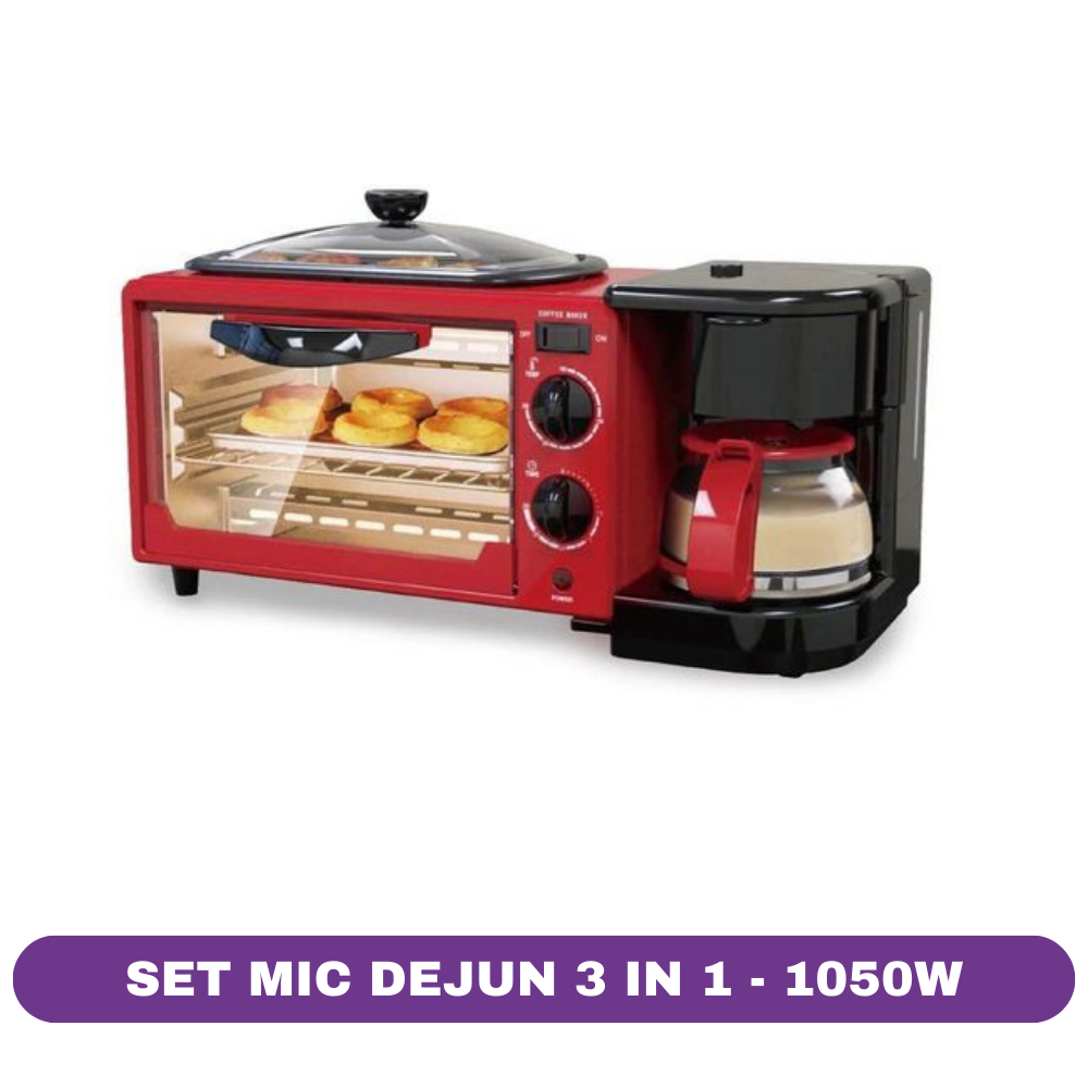 Set mic dejun 3 in 1, 7 accesorii, 1050W