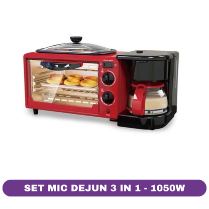 Set mic dejun 3 in 1, 7 accesorii, 1050W