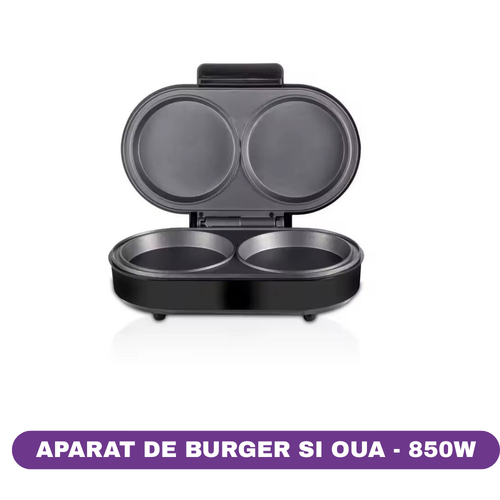 Aparat pentru burgeri și omlete RAF R.245, 850W, 2 compartimente, suprafață antiaderentă