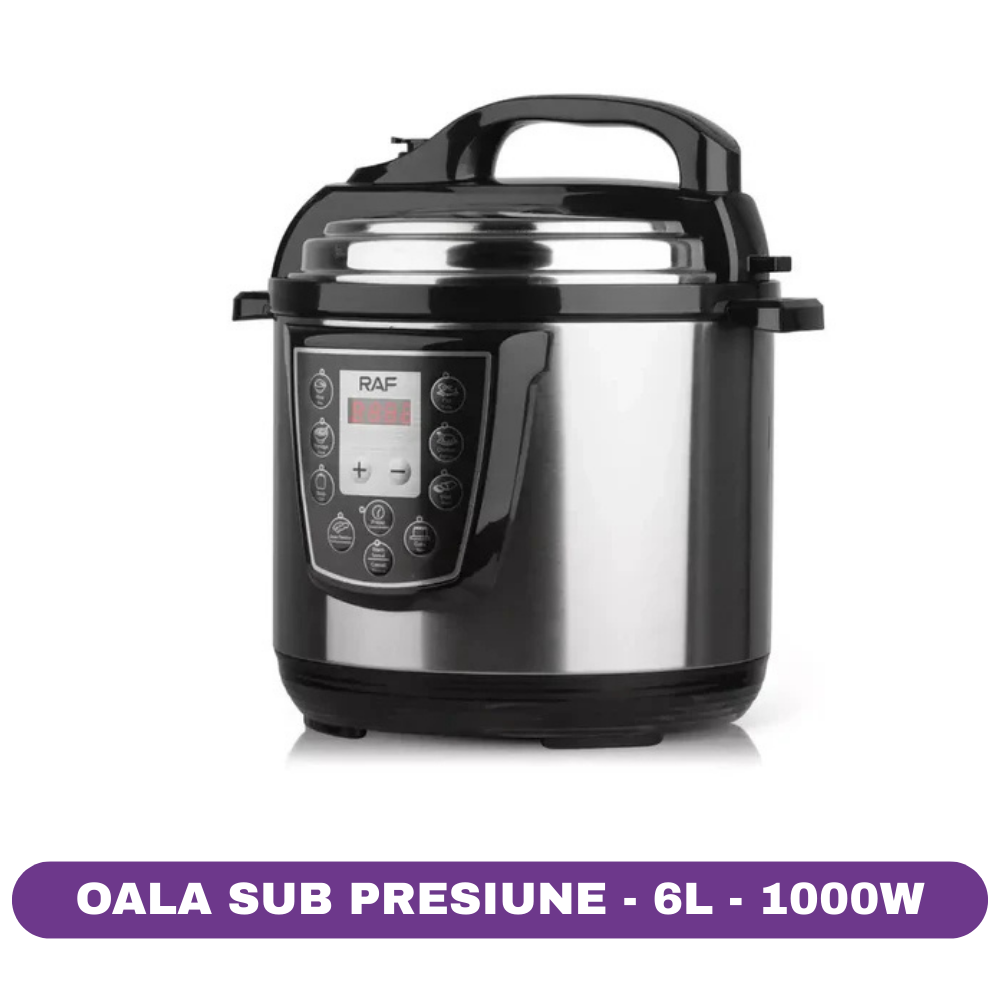 Oală Sub Presiune RAF R.177, 6L, 1000W, multiprogramabilă, inox