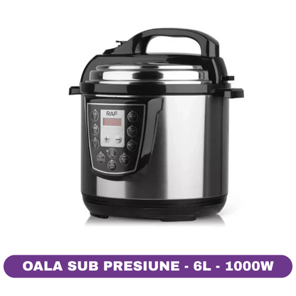 Oală Sub Presiune RAF R.177, 6L, 1000W, multiprogramabilă, inox