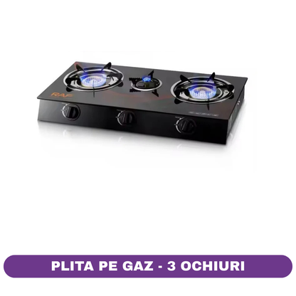 Plita cu 3 ochiuri RAF R.8052, portabila, GPL