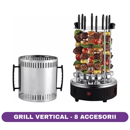 Gratar vertical pentru frigariu RAF R.8619, 1200w, 8 accesorii