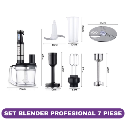 Set Blender Profesional 7 Piese, RAF R.382, 1400W, 25 Viteze