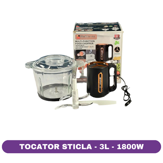 Tocator electric, Hoffmans 3L, 1800W, Sticla