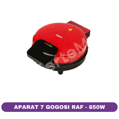 Aparat electric automat pentru gogoși RAF R.2539, 850W, coacere uniformă, 7 gogoși per ciclu, plăci antiaderente, indicator luminos, design compact și sigur