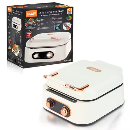 Oala de gatit RAF 3 in 1, 1800Wm 11 functii, utilizare dubla simultana