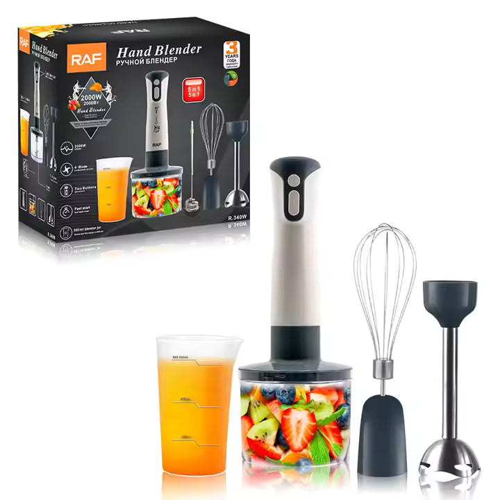 Blender 5 in 1 RAF R.340, 2000W, tocator 4 lame otel