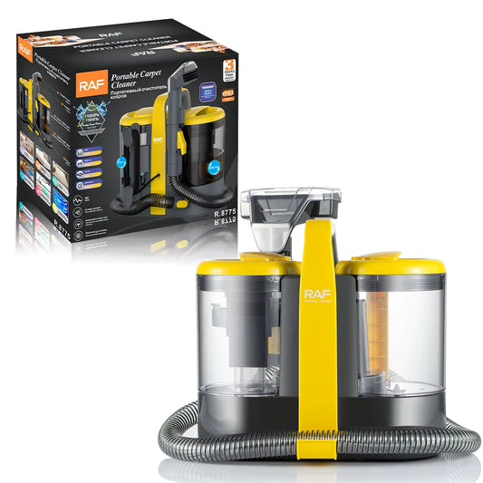 Aspirator Multifuncțional Curățare Profundă RAF, R.8775, Scoatere Pete, Curățare Umedă și Uscată, 15.000 Pa, pentru Covoare, Tapițerii, Saltele și Auto, Tehnologie Ciclonică, Rezervoare Apă Separată, Compact și Portabil