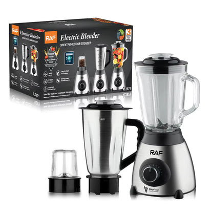 Blender inox&sticla 3 in 1 RAF R.2871, 1000W, 1.5L, 8 lame