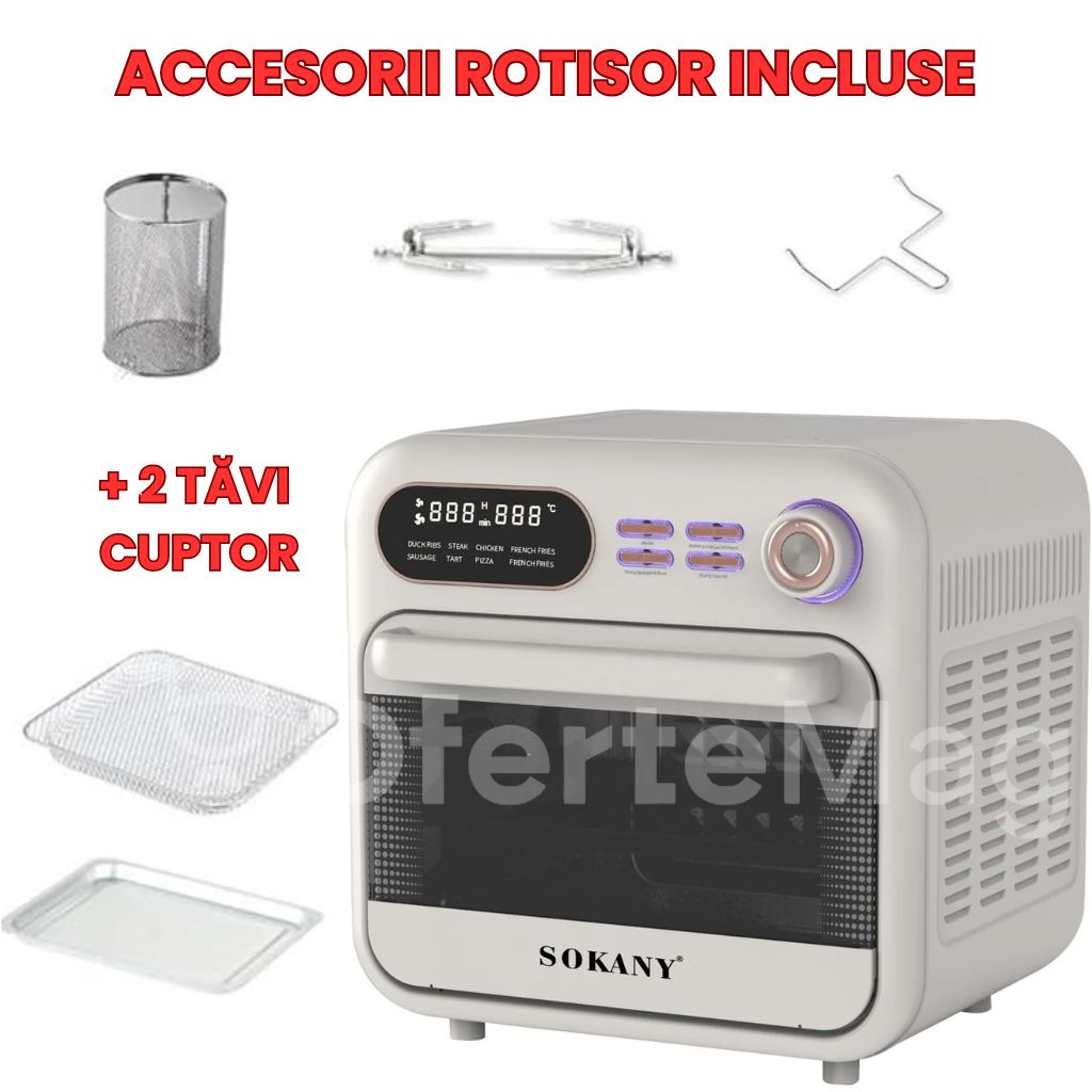 Mixer profesional cu bol din inox, Putere 1500W, Capacitate 5.5 Litri, 8 Trepte de viteză, Accesorii Tel, Paletă și Cârlig pentru aluat