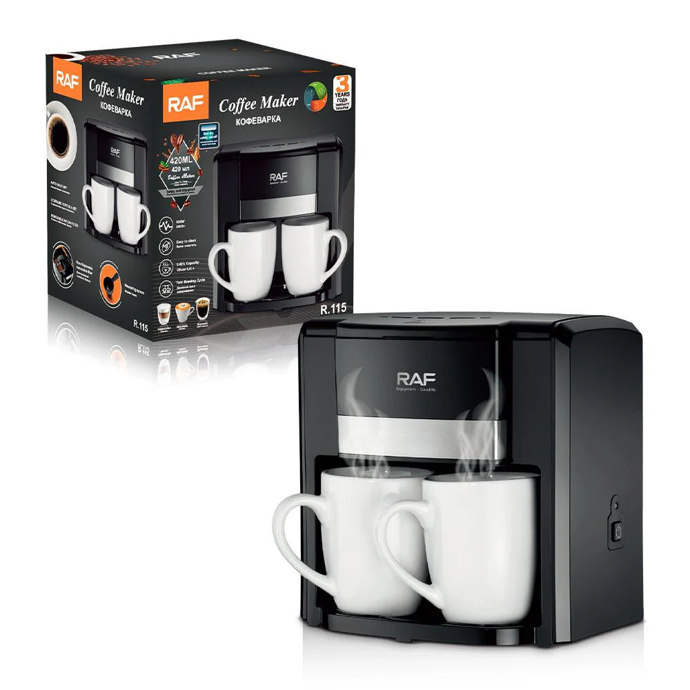 Aparat de Cafea RAF 650W – 2 Căni Ceramice