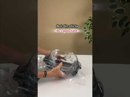 Air Fryer Multifuncțional RAF 4-in-1, Functii Prajire cu Aer Cald, Coacere, Rumenire si Mentinere Cald, 1500W, Circulație Aer 360°, Vas Sticla Termorezistenta cu Capac, Temperatură 80-200°C, Control Digital