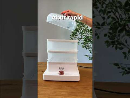 Aparat gatit cu Abur RAF 12L, 3 Nivele, 12 Functii, 1200W (+ Cadou)