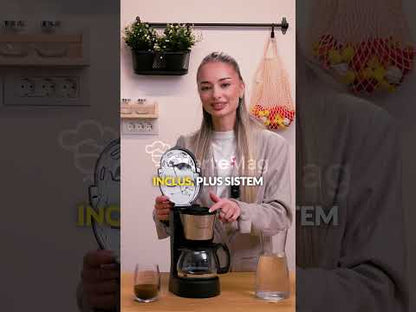 Cafetieră cu filtru electrică Luma Bella, 650W, capacitate 0.75L, sistem anti-picurare, filtru reutilizabil, funcție menținere la cald, indicator nivel apă, cană din sticlă inclusă