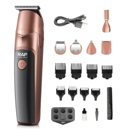 Set profesional de tuns si ingrijire RAF R.4021, 19 accesorii, incarcare USB