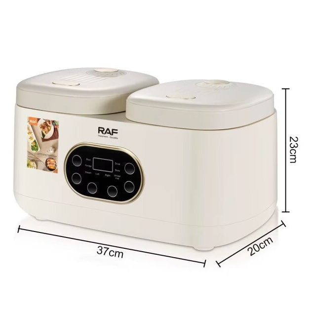 Aparat electric multifunctional, RAF R5419, pentru gatit, 600W, 4L, 14 functii, 2 compartimente