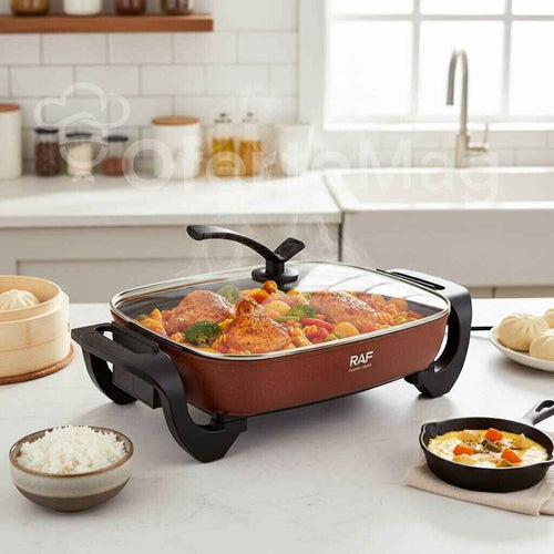 Oală Electrică Multifuncțională RAF, Putere 1500W, Capacitate 10L, Gătire cu Abur, 5 Trepte Temperatură, Suprafață Antiaderentă, Încălzire Uniformă, Design Premium